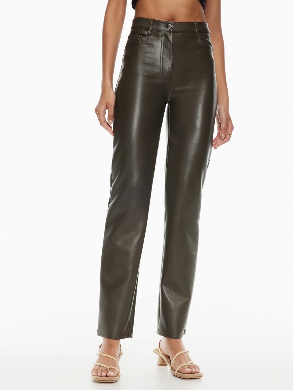 NWOT Wilfred Aritzia Melina Pant Faux Leather Straight Leg Size 2